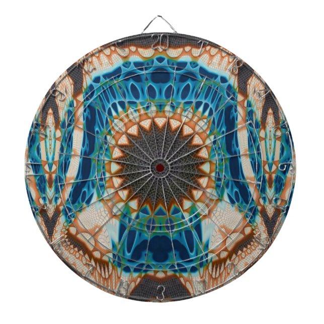 Tabla Dardos Turquesa Dourada Sun Sudoeste Arte (Frente)