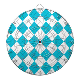 Tabla Dardos Turquesa e Argyle Branco