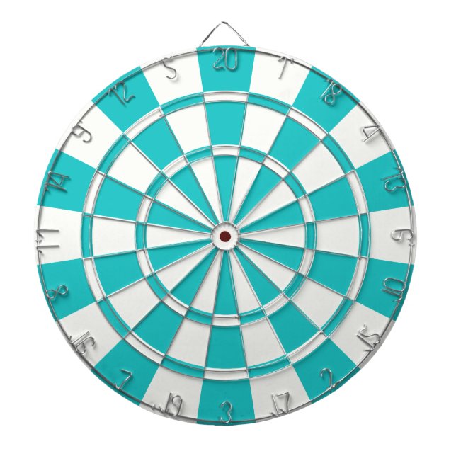 Tabla Dardos Turquesa E Branco (Frente)