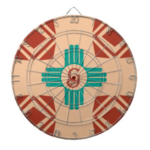 Tabla Dardos Turquesa Zia Tribal Brown Tan