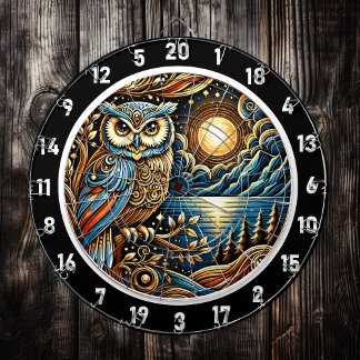 Tabla Dardos Twilight Guardian Owl Dartboard Art