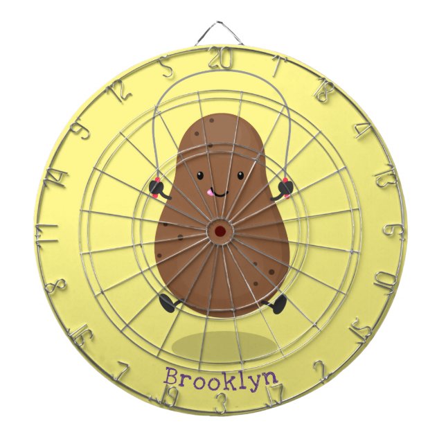 Tabla Dardos Um desenho animado de corda de batata feliz (Frente)