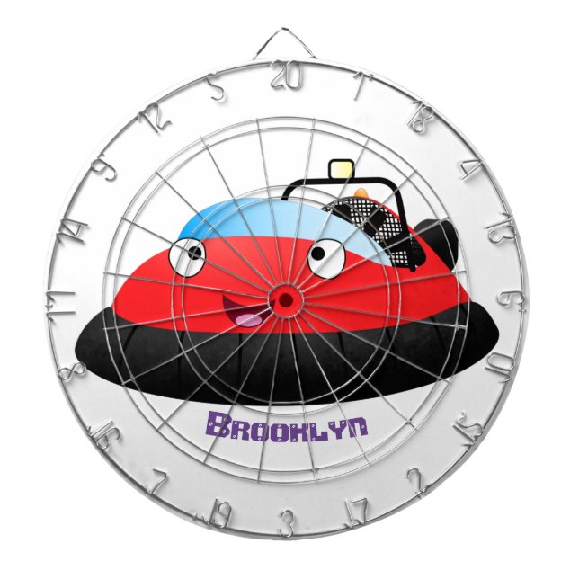 Tabla Dardos Um desenho animado de hovercraft, vermelho e bonit (Frente)