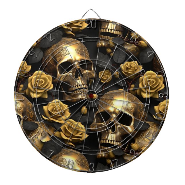 Tabla Dardos Um Design 8 da série Skull e Rosa (Frente)