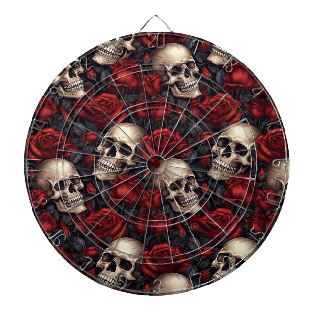 Tabla Dardos Um design da série A Skull and Roses 10 (Frente)