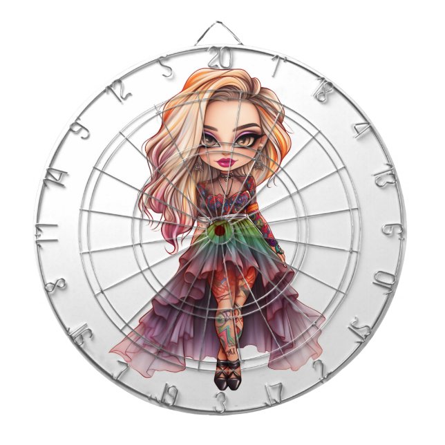 Tabla Dardos Uma Coleção de Design de Halloween de Menina Fofa  (Frente)