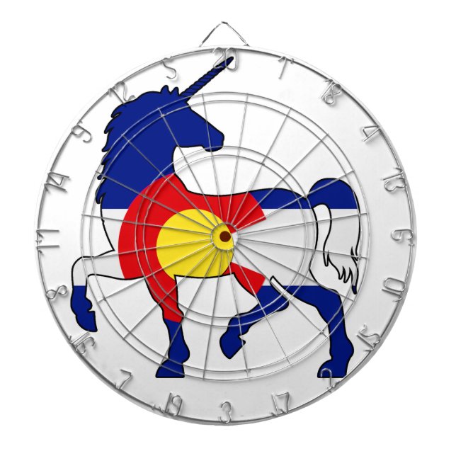 Tabla Dardos Unicórnios e Colorado! (Frente)
