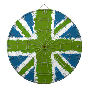 Tabla Dardos Union Jack Art Green Tones Jogos de Bar