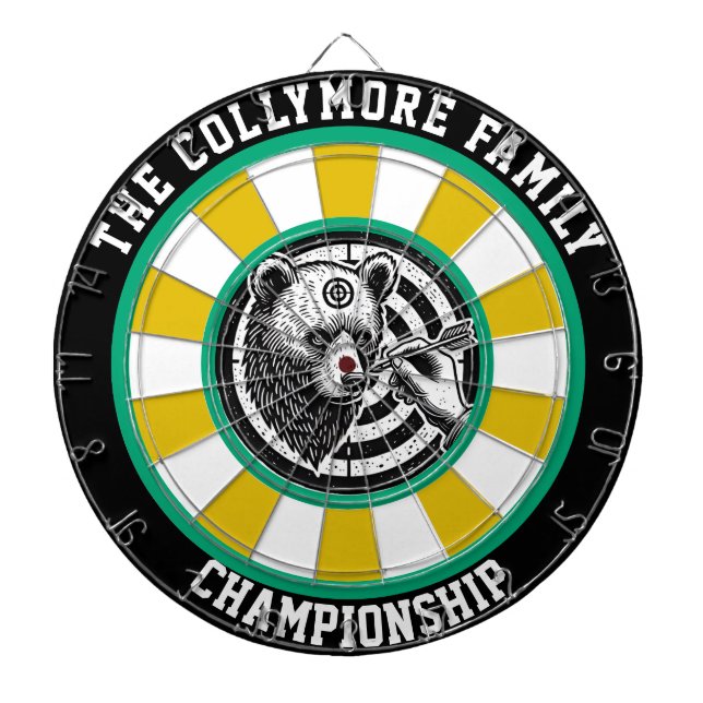 Tabla Dardos Urso Grizzly com Touro Florestal (Frente)