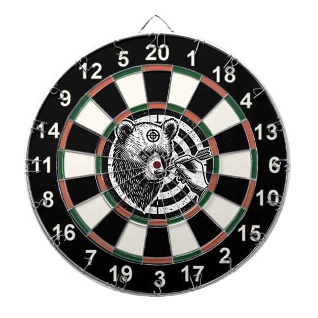 Tabla Dardos Urso Grizzly na Design florestal (Frente)