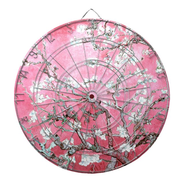 Tabla Dardos Van Gogh Almond Blossomo Azul Rosa (Frente)