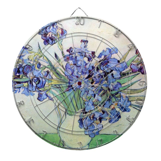Tabla Dardos Vase "Ainda viva" com irrisões de Vincent van Gogh (Frente)