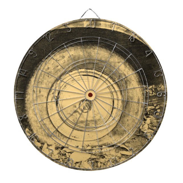 Tabla Dardos Velha roda do carro clássico (Frente)