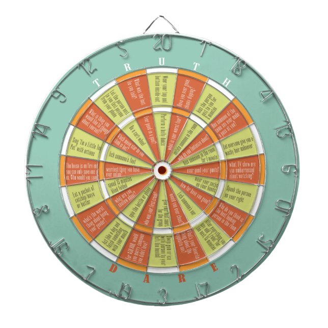 Tabla Dardos Verdade ou Reação de Aqua/Laranja (com beijos) (Frente)