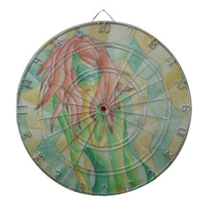 Tabla Dardos verde retro da arte do absrtact e dartboard da