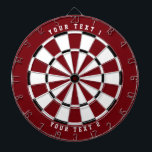 Tabla Dardos Vermelho Garnet   B&W | Fonte de esportes brancos<br><div class="desc">Design apresenta cores personalizadas com até duas linhas do texto personalizado. Precisa de ajuda com o design (por exemplo,  cores diferentes)? Correio eletrônico help@karenchaudesigns.com</div>