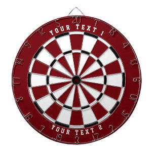 Tabla Dardos Vermelho Garnet + B&W   Fonte de esportes brancos 