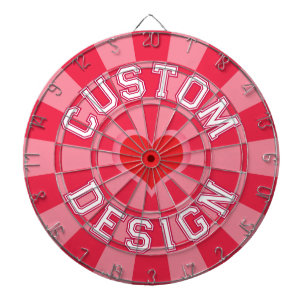 Tabla Dardos Vermelho Rubi e Cor Rosa, Coração Vermelho com Tex