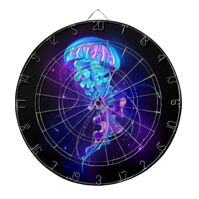 Tabla Dardos Vibrant Color Glowing Jellyfish (Frente)