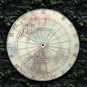 Tabla Dardos Victorian Steampunk Grunge de Aquarela Pastel
