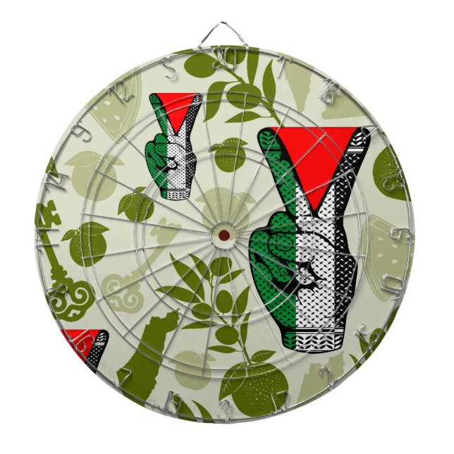 Tabla Dardos Victory Sign Hand Resistance Red Triangle Symbol (Frente)