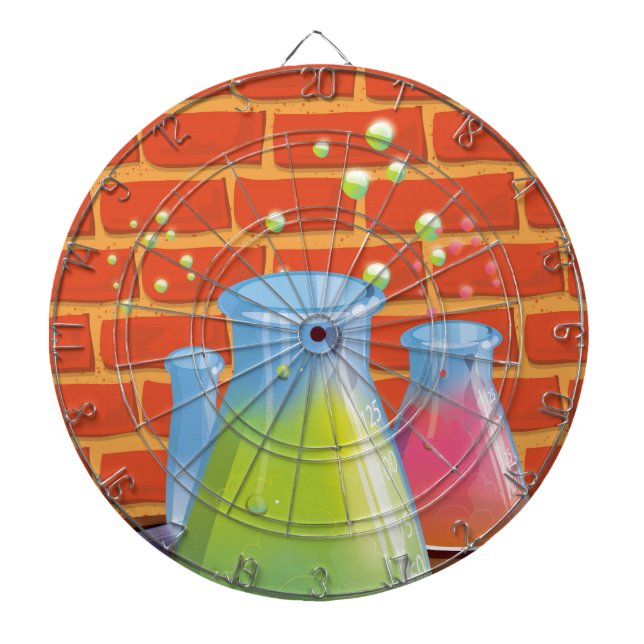 Tabla Dardos Vidro de desenho animado Equipamento científico em (Frente)