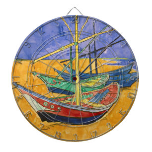 Tabla Dardos Vincent van Gogh - Barcos de Pesca na Praia