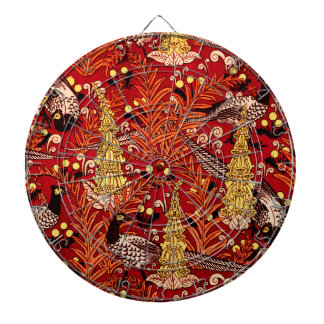 Tabla Dardos Vintage Art Nouveau Pheasants, Ferns e Dandelion