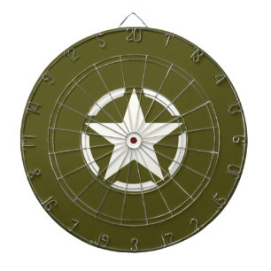 Tabla Dardos Vintage do estêncil da estrela no verde Khaki