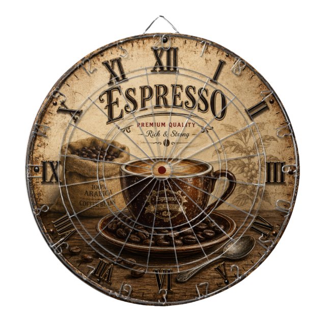 Tabla Dardos Vintage Espresso Coffee (Frente)