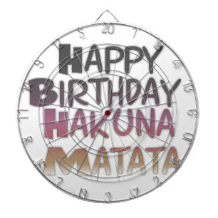 Tabla Dardos Vintage Happy Birthday Hakuna Matata Purple Inspir