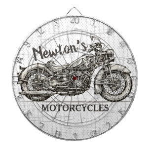 Tabla Dardos Vintage Motorcycle Personalized NAME Garage