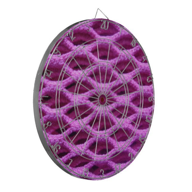 Tabla Dardos Vista de Crochet Rosa (Frente Esquerda)