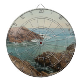 Tabla Dardos Vista sobre o mar (Paisagem Costeira) (Marinha)