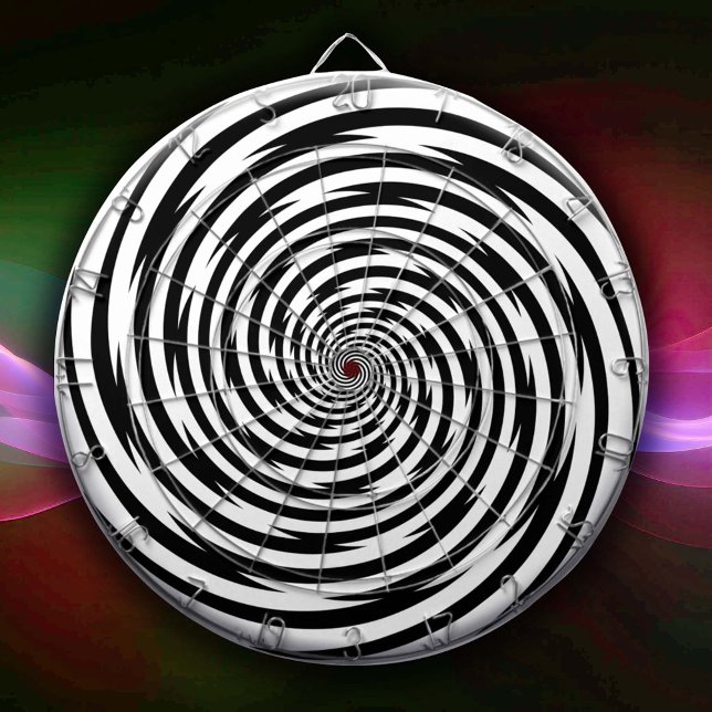 Tabla Dardos Você É Um Espiral De Hipnose Louca (Get ready to spice up your game room with this retro modern black and white spiral design dartboard!)