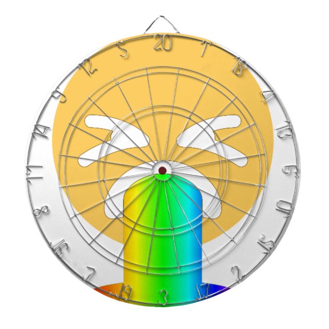 Tabla Dardos vômito do arco-íris emoji (Frente)