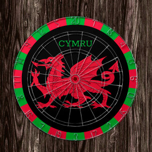 Tabla Dardos Welsh Flag Dartboard & Wales darts / game board
