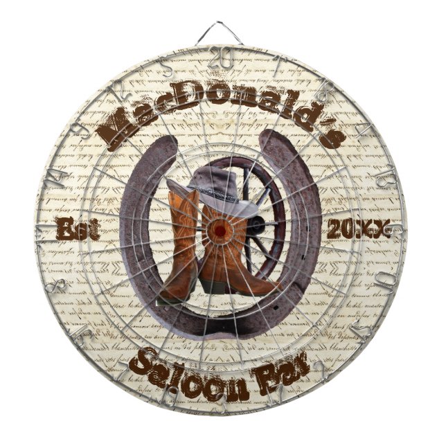 Tabla Dardos Western cowboy saloon bar dart board (Frente)