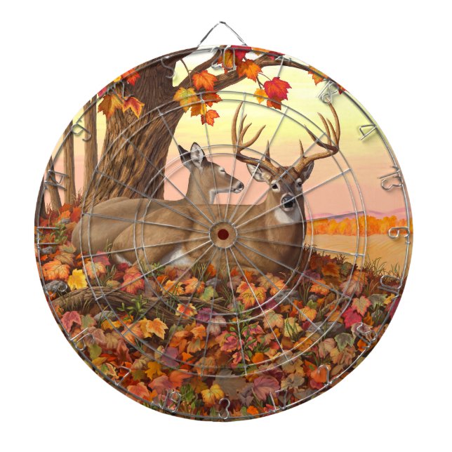 Tabla Dardos Whitetail Deer no outono de Nova Inglaterra cai em (Frente)