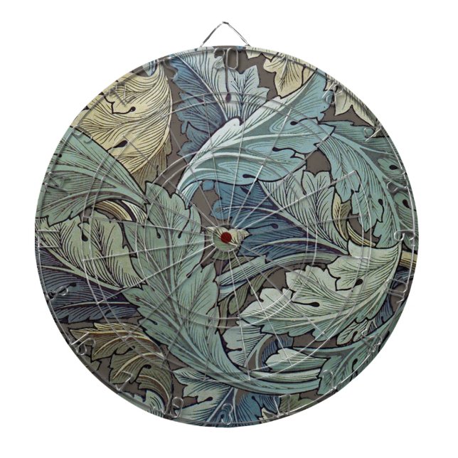 Tabla Dardos William Morris Acanthus Sage Flower Floral Botânic (Frente)