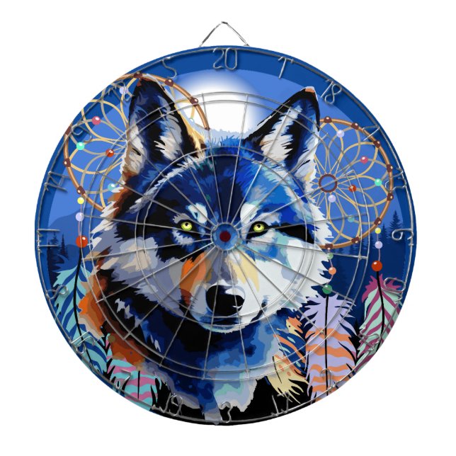 Tabla Dardos Wolf Native Animal Spirit (Frente)
