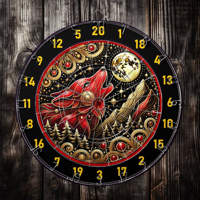 Tabla Dardos Wolf Sob Lua Traz Poder E Paz (Criador carregado)