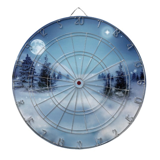 Tabla Dardos Wonderland de inverno à noite (Frente)
