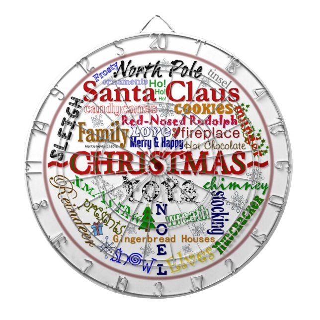 Tabla Dardos Word-Art de Natal - Dart Board (Frente)