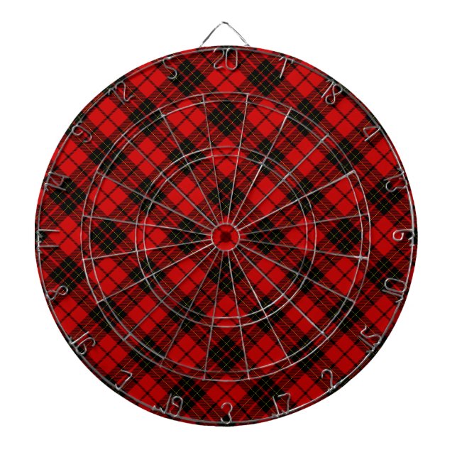 Tabla Dardos Xadrez vermelha do Brodie tartan (Frente)