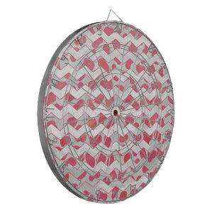Tabla Dardos XadrezDalmata Rosa e Branco