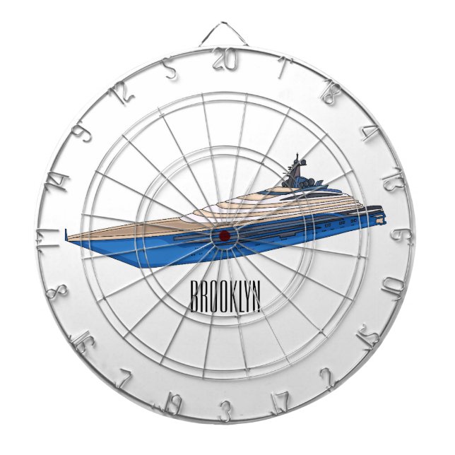 Tabla Dardos Yacht cartoon illustration (Frente)