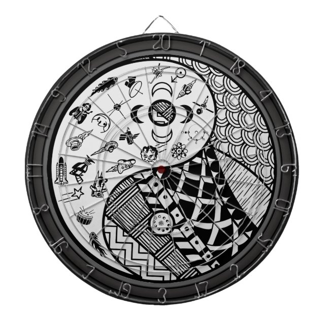 Tabla Dardos Yin Tribal e Modern e Yang Dartboard (Frente)