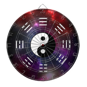 Tabla Dardos Yin Yang com Símbolos Bagua Trigram I-Ching