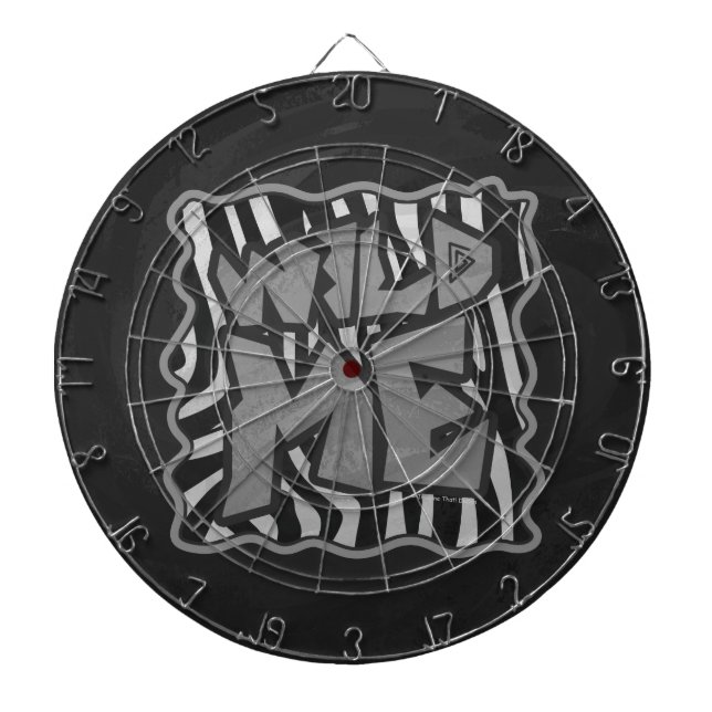 Tabla Dardos Zebra Black e Light Cinzas Selvagens (Frente)